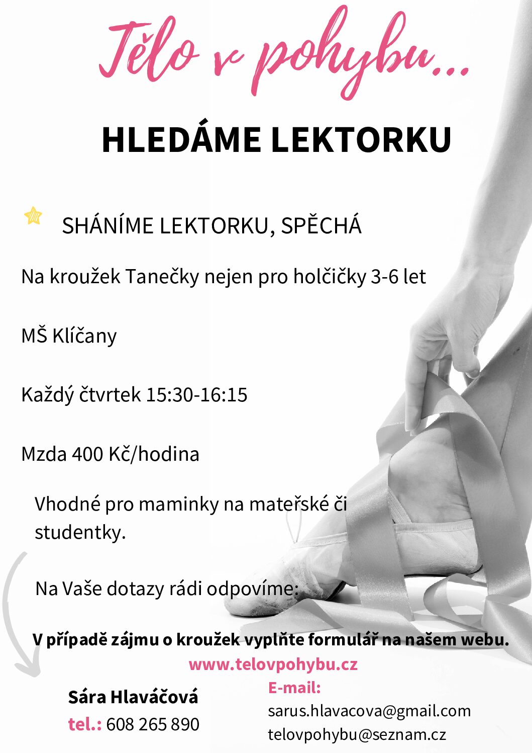 Hledáme lektorku, zn. spěchá!